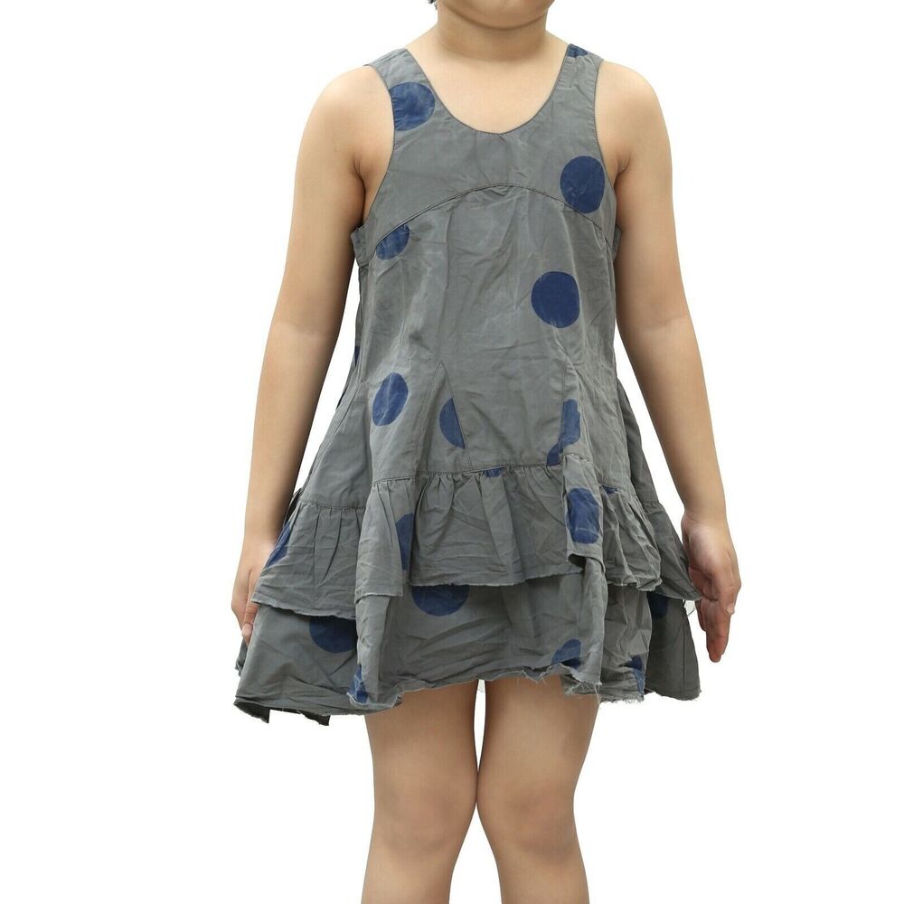 Ewa I Walla Kids Girl Vintage Lagenlook Mini Dress Flared Polka 4 Years 214656